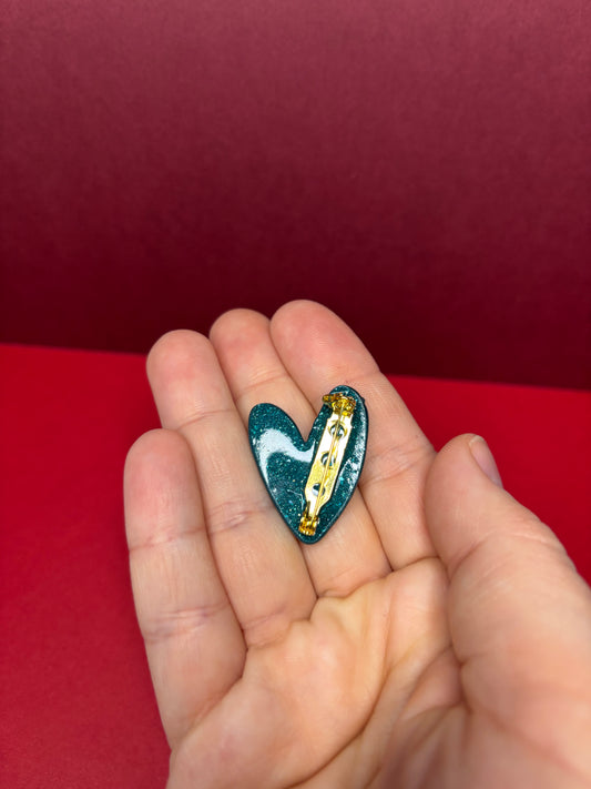 BROCHE COEUR PAILLETTES
